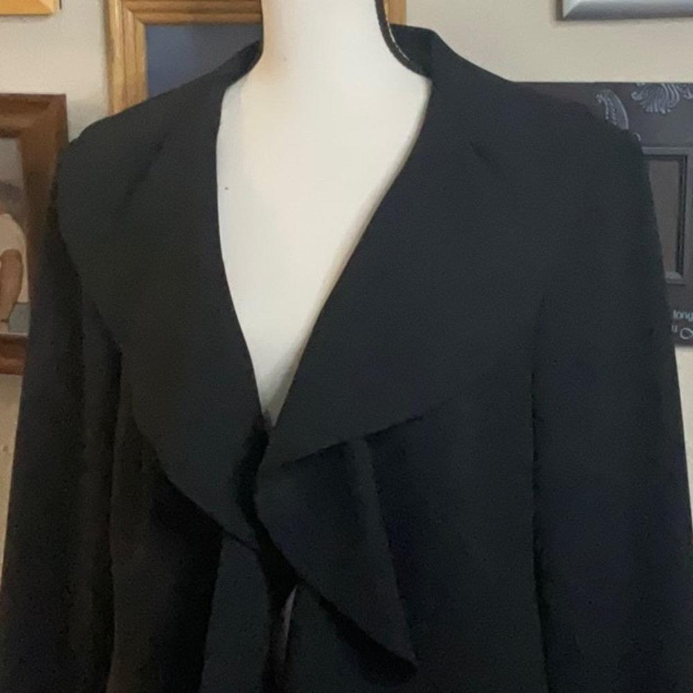 Jones Studio Separates Black Tulip Collar Jacket